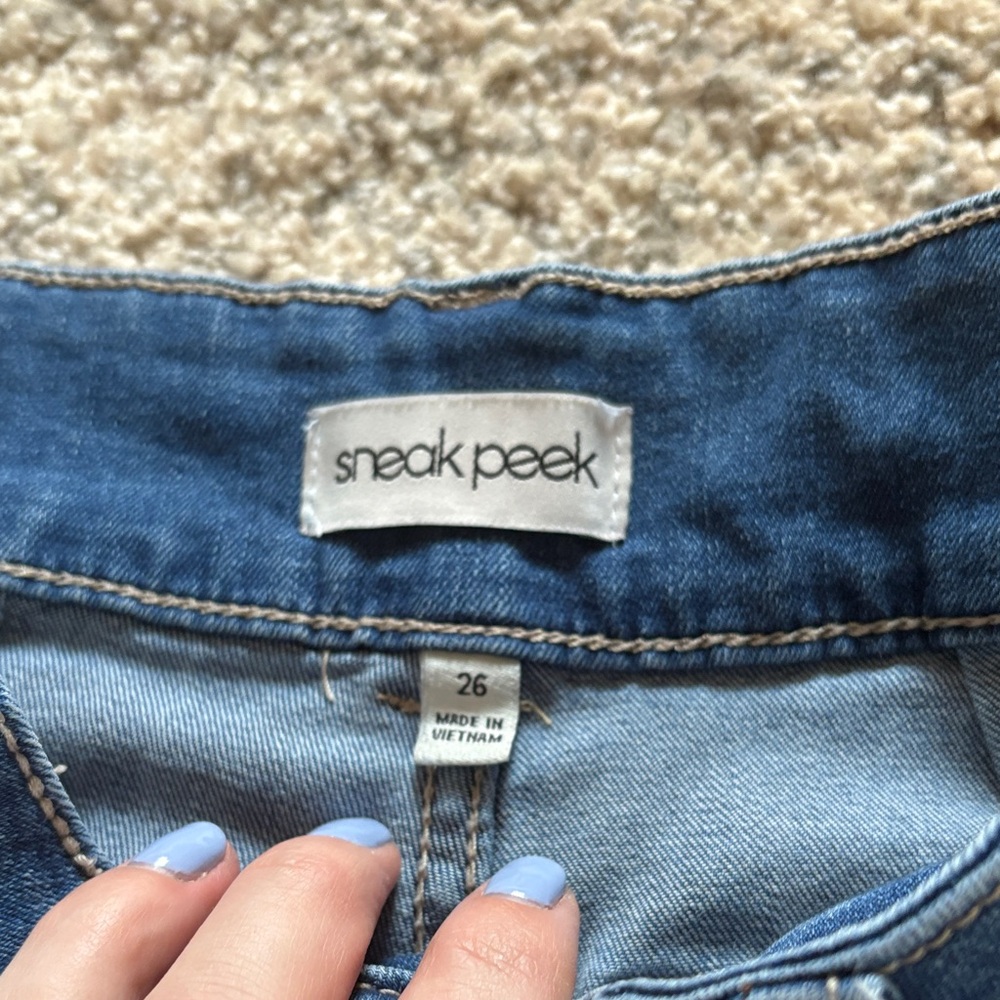 Sneak Peek Blue Straight Leg Jeans - Picture 2 of 5